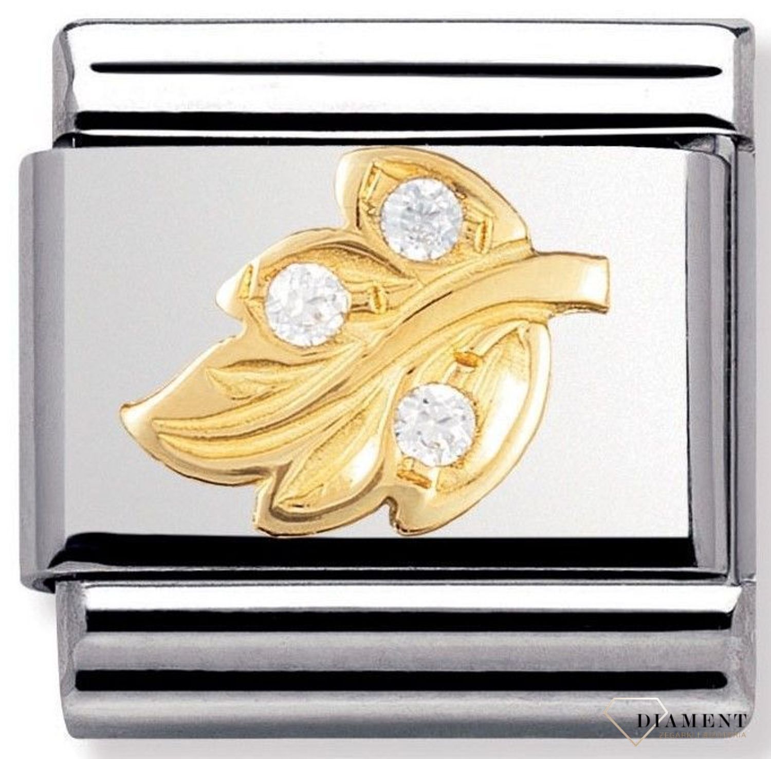 Nomination - Link 18K zawieszka złoto 'Liść z cyrkoniami' 030319 04 biżuteria nomination zawieszki nomination nomination baza.jpg